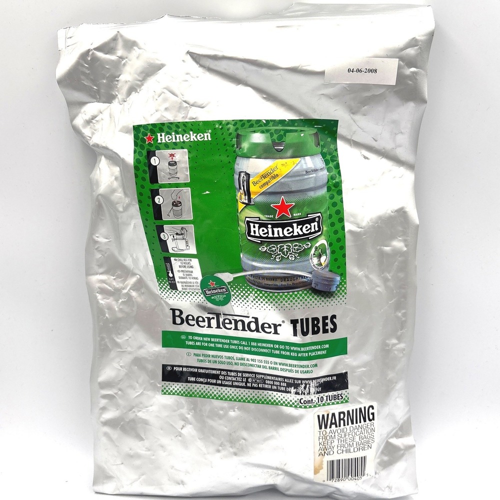 Heineken BeerLender Tubes 10 Pack Home Draught System Replacement Parts 2008